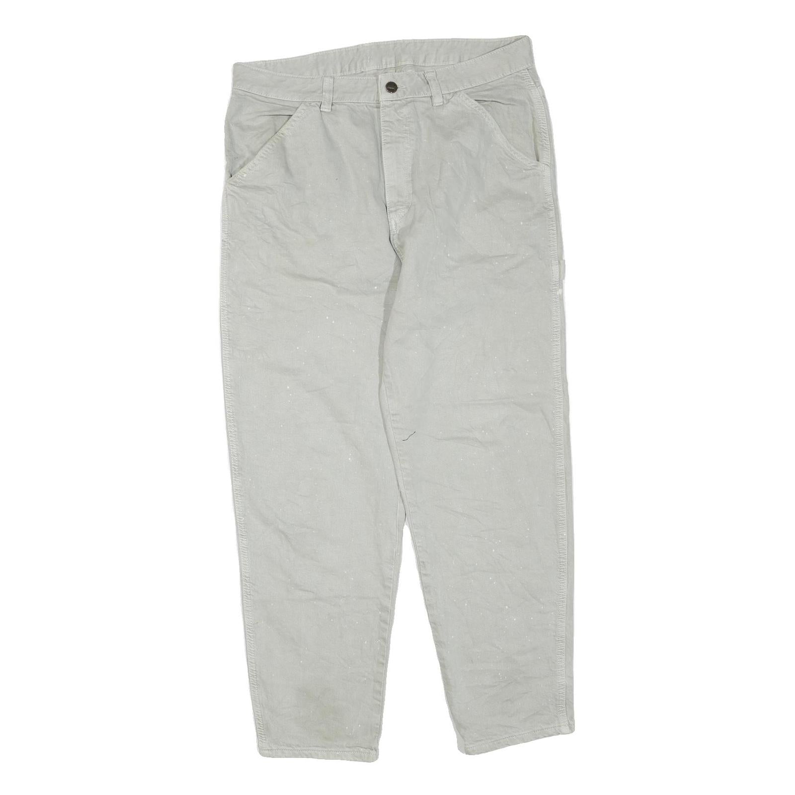 DICKIES Mens Cotton Blend Beige Regular Fit Straight Trousers W34 L27 Workwear Refurbished - N/A refurbished available on Cerqular