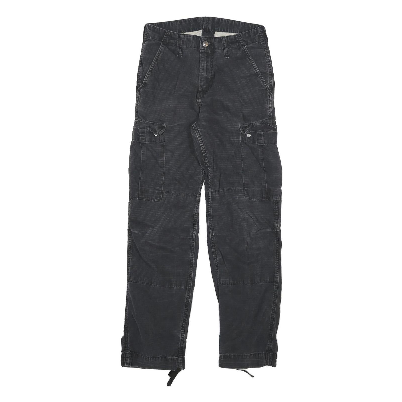 CARHARTT Mens Regular Fit Black Cargo Trousers W27 L30 Cotton Blend Zip Closure Refurbished - N/A refurbished available on Cerqular