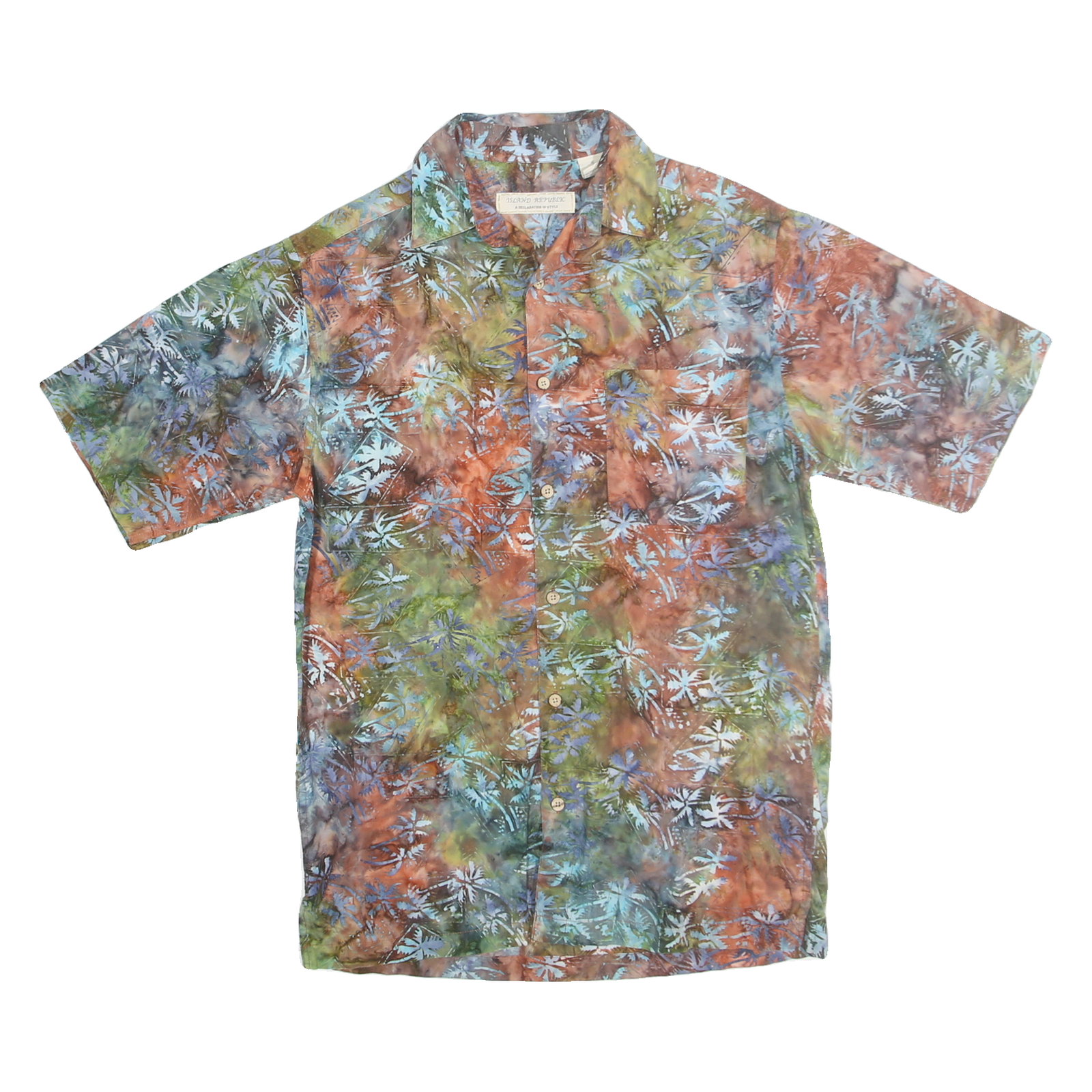 Buy ISLAND REPUBLIC Mens Green & Brown Leaf Print Shirt S Cotton Short Sleeve Casual Refurbished - $16.89 ISLAND REPUBLIC Mens Green & Brown Leaf Print Shirt S Cotton Short Sleeve Casual Refurbished - N/A refurbished available on Cerqular