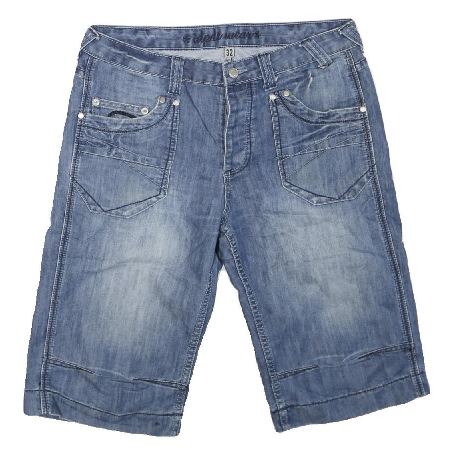Mens Blue Casual Denim Style Cotton Blend Shorts M W32 Pocket Detail Refurbished - N/A refurbished available on Cerqular