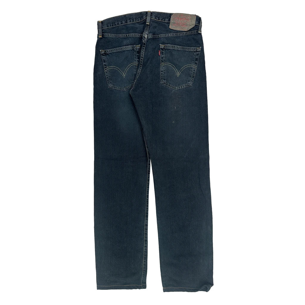 501 Levis Jeans - 32W 30L Dark Wash Cotton Refurbished - Thrifted (note: this is a term often used to describe second- refurbished available on Cerqular