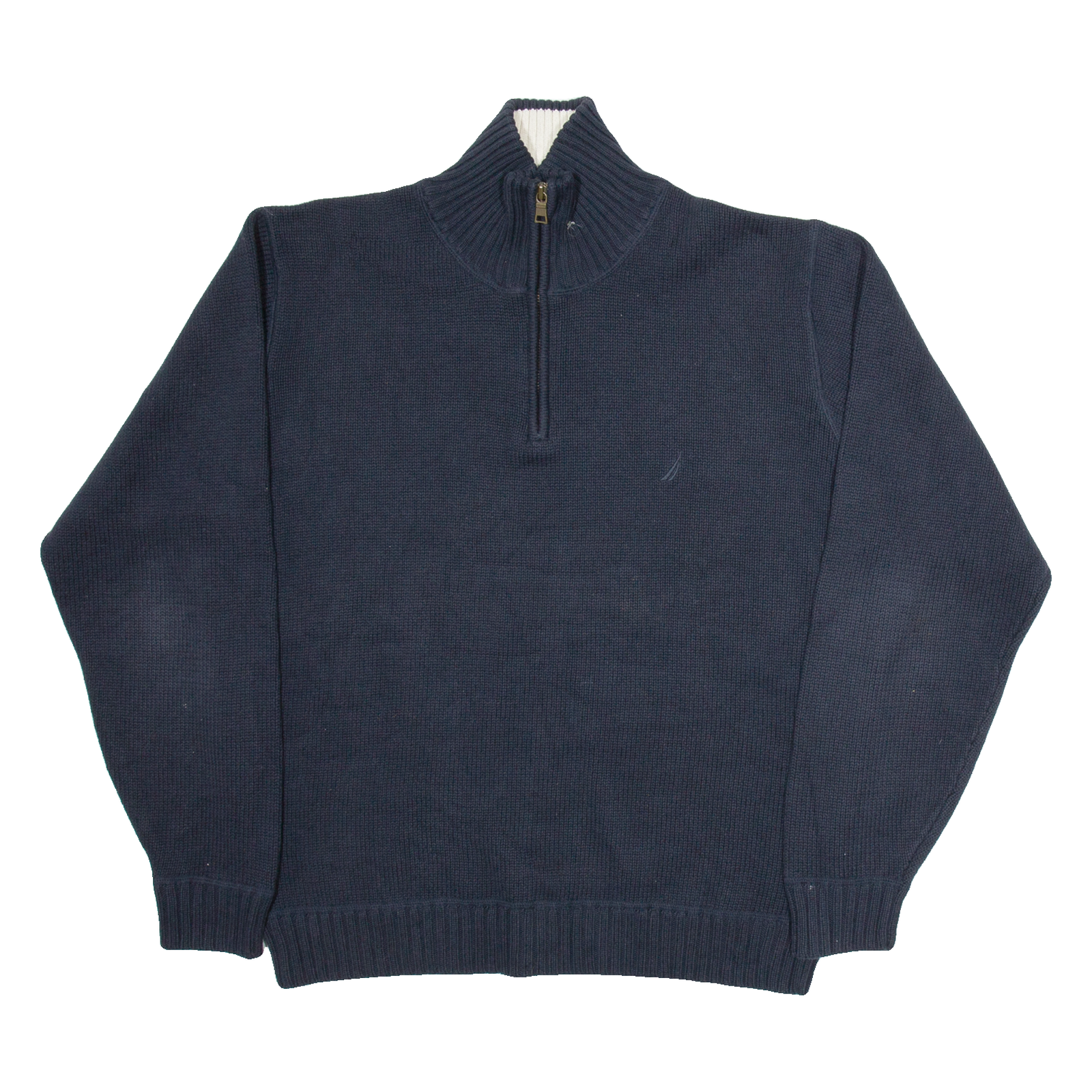 NAUTICA Mens Jumper Black 1/4 Zip Tight Knit L Refurbished - N/A refurbished available on Cerqular