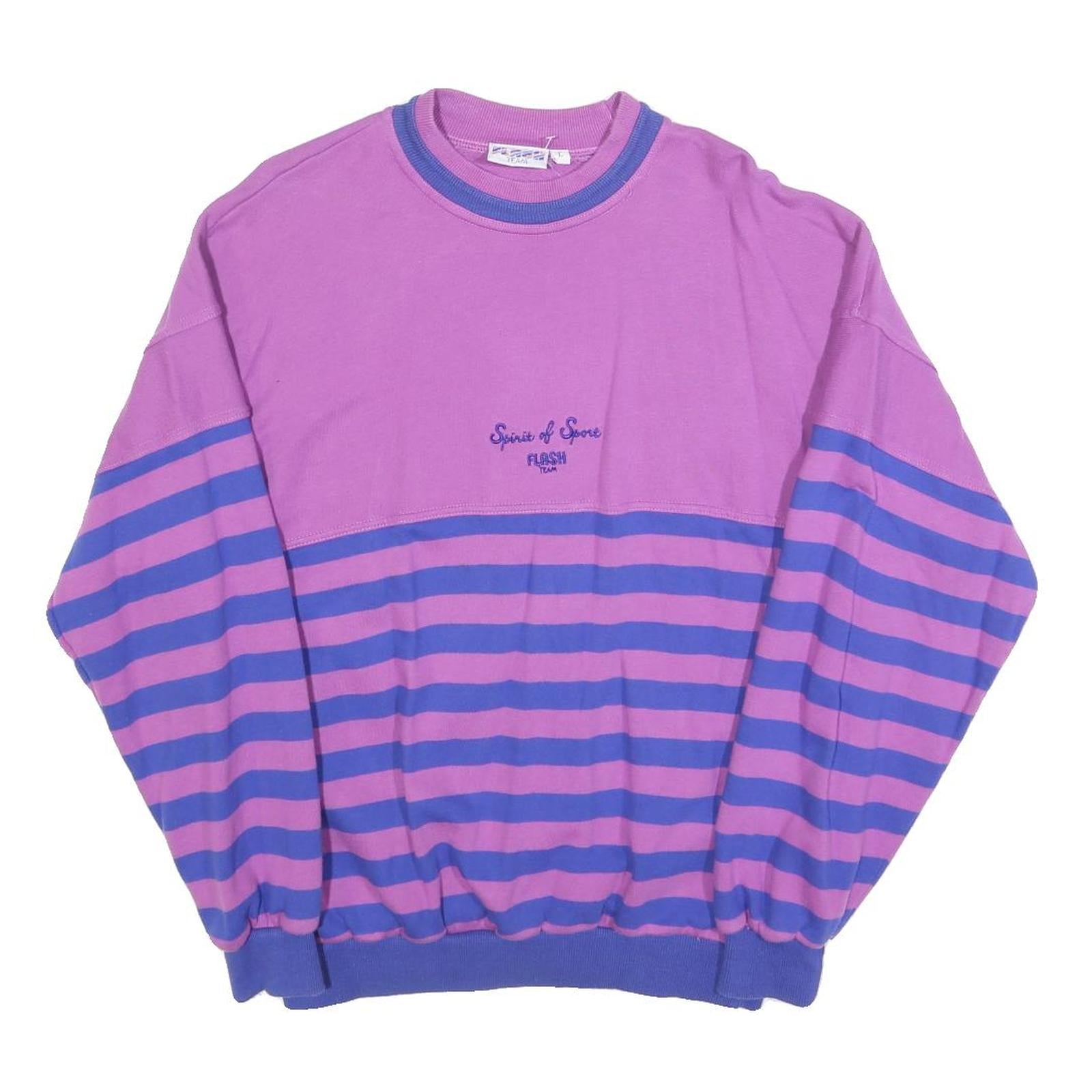 FLASH TEAM Womens Purple & Blue Sweatshirt Crew Neck L Spirit Of Sport Casual Refurbished - N/A refurbished available on Cerqular