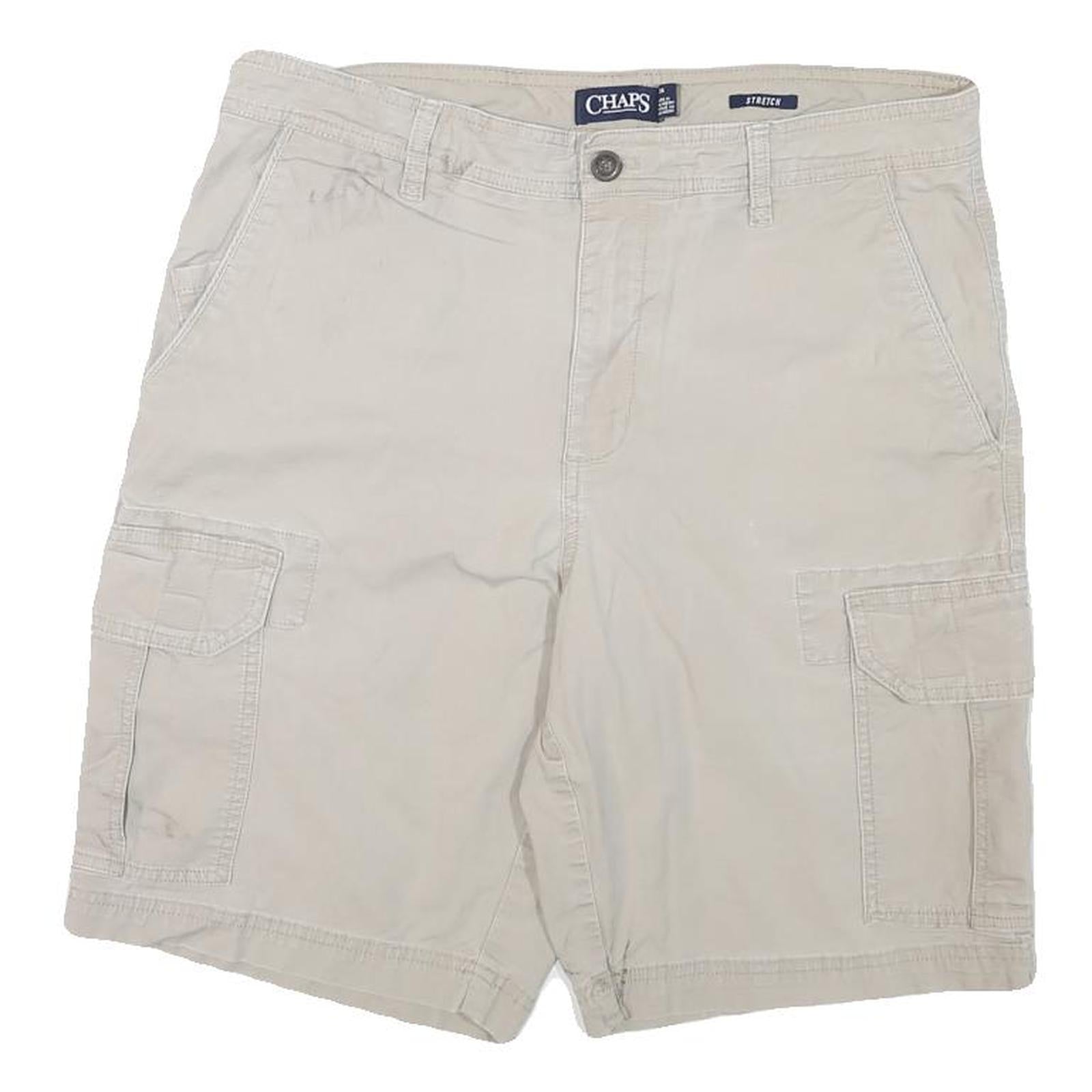 CHAPS Mens Shorts Beige Cargo L W34 Cotton Blend Comfortable Casual Refurbished - N/A refurbished available on Cerqular