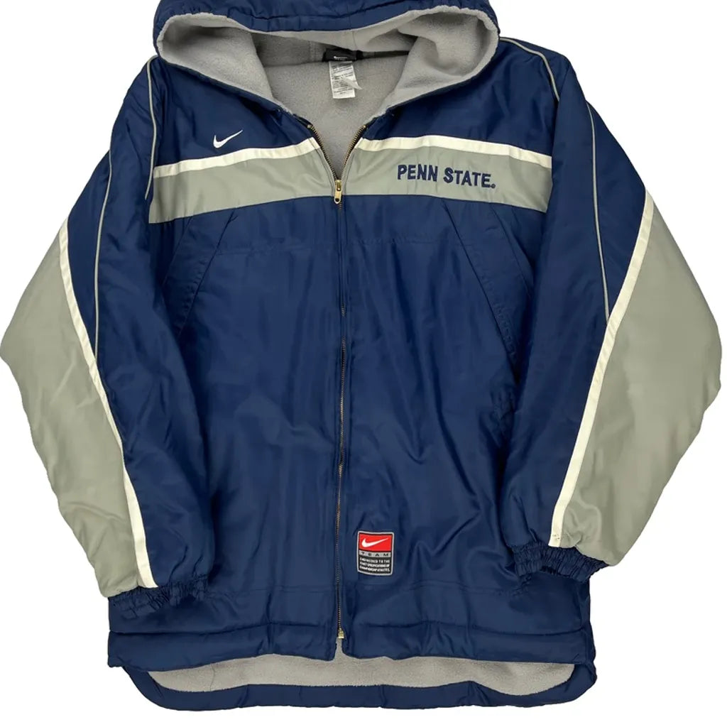 Age 12-13 Penn State Nike College Jacket - Large Blue Nylon Refurbished - Thrifted (note: this is a term often used to describe second- refurbished available on Cerqular