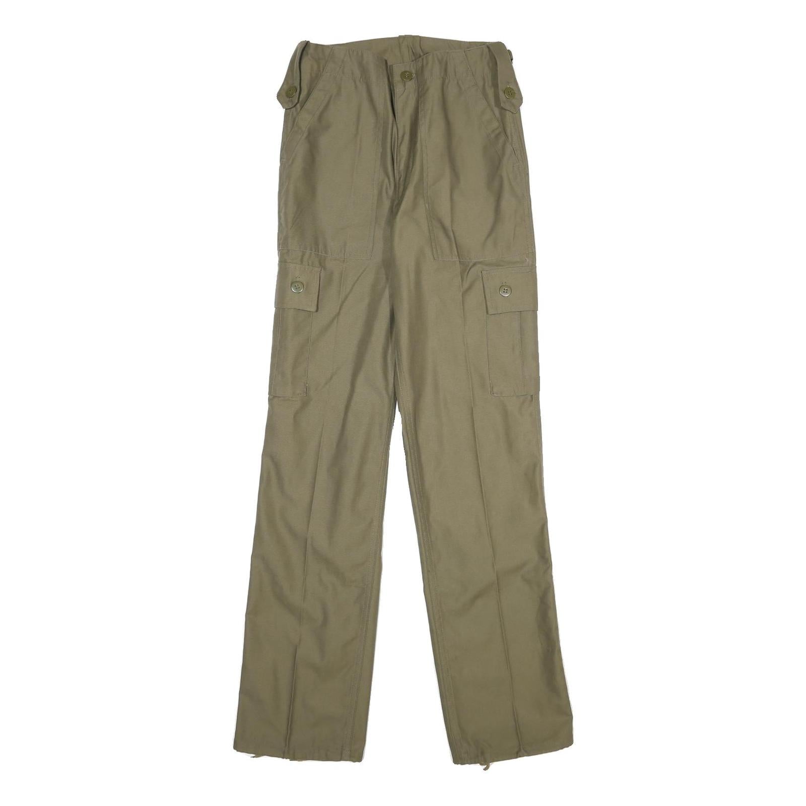 Mens Regular Fit Beige Polyester Blend Cargo Trousers W26 L32 Functional Pockets Refurbished - N/A refurbished available on Cerqular