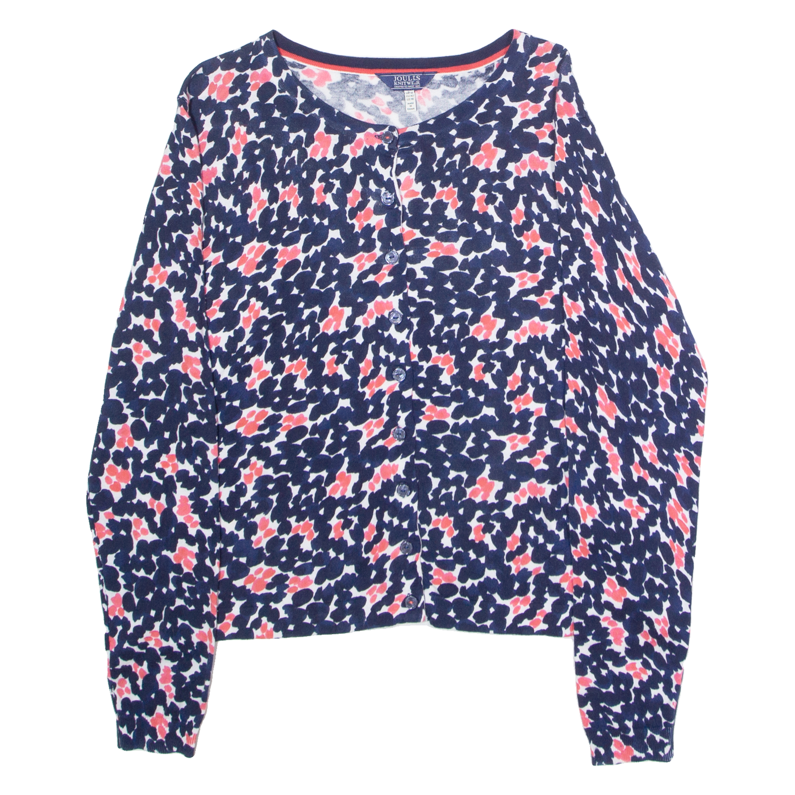 JOULES Womens Patterned Cardigan Blue Floral Tight Knit UK 14 Refurbished - N/A refurbished available on Cerqular