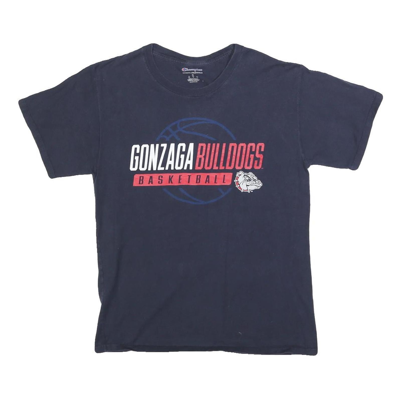 CHAMPION Mens Navy Blue Gonzaga Bulldogs Basketball Graphic T-Shirt M Short Refurbished - N/A refurbished available on Cerqular