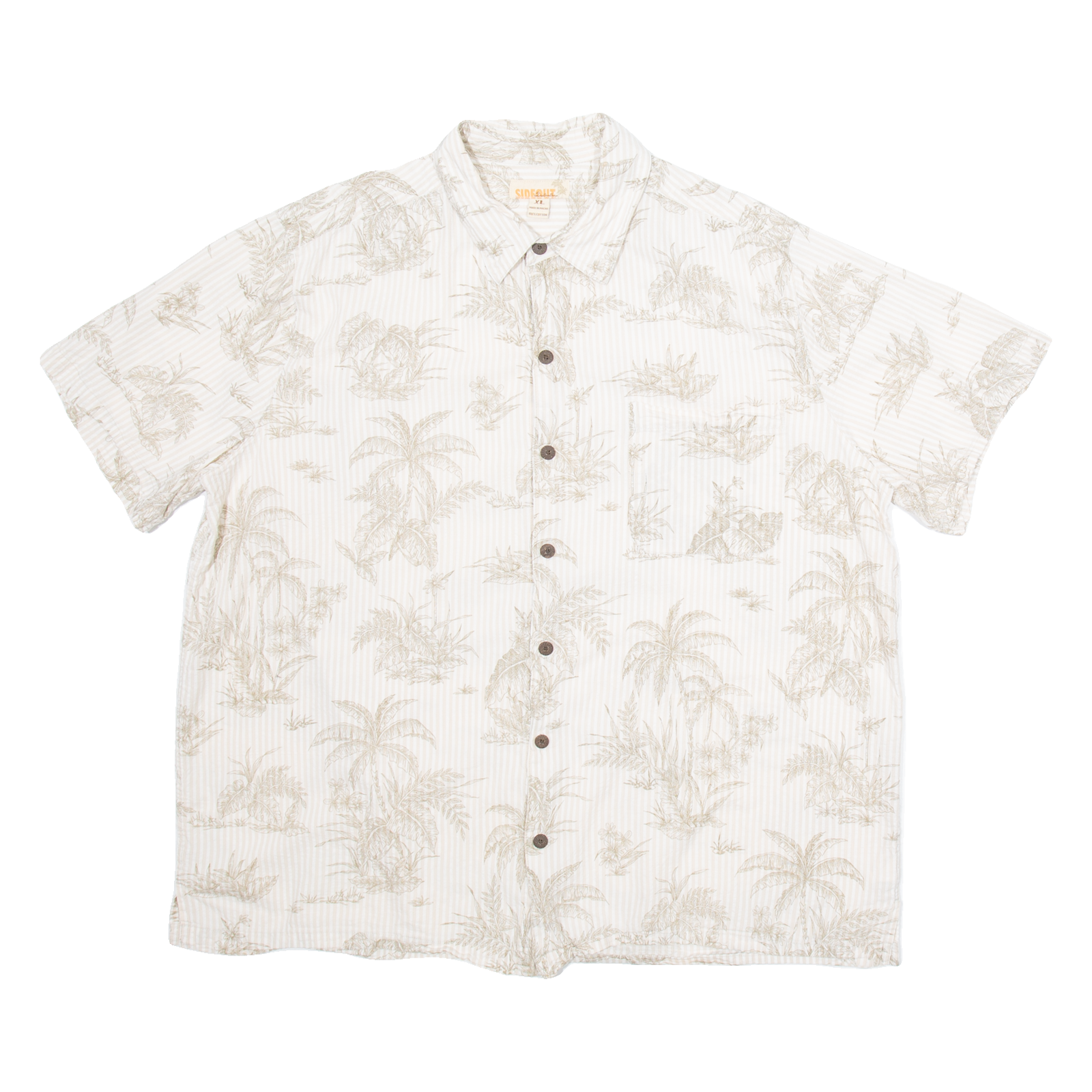 SIDEOUT Mens Hawaiian Shirt Grey Floral XL Refurbished - N/A refurbished available on Cerqular