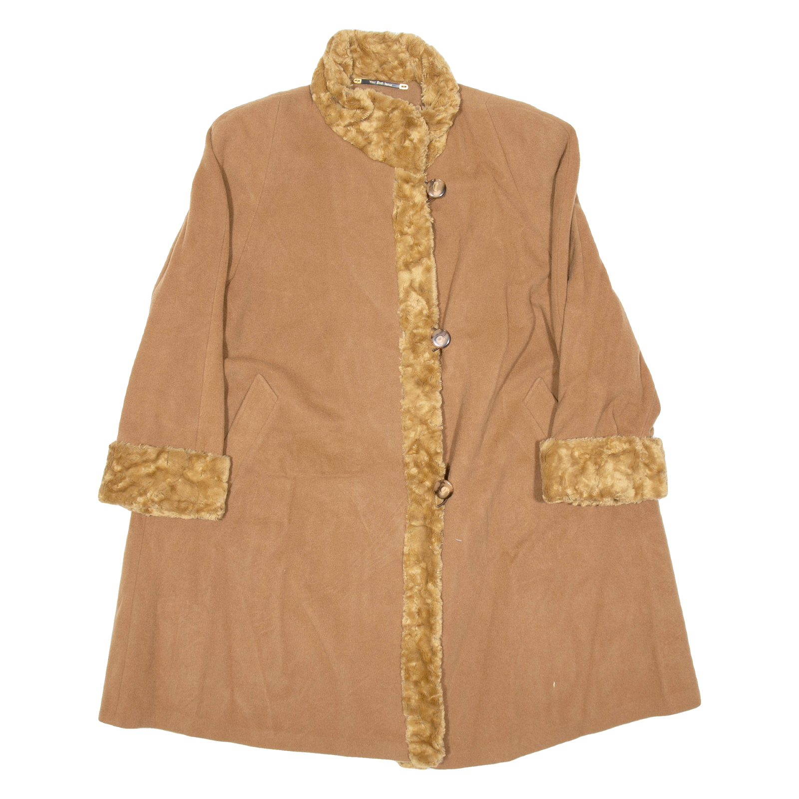 YOUR SIXTH SENSE Womens Overcoat Coat Brown Wool UK 10 Refurbished - N/A refurbished available on Cerqular