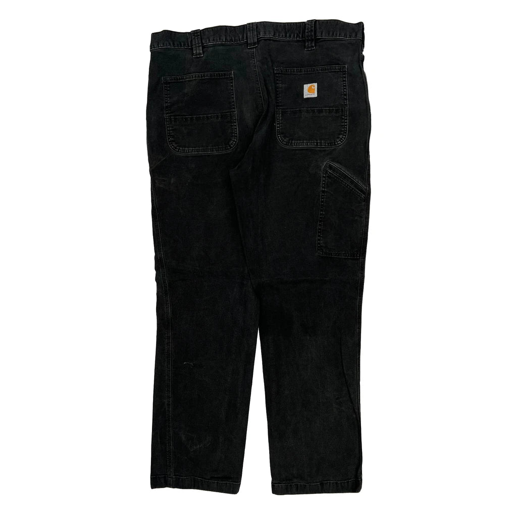 Carhartt Carpenter Trousers - 36W 32L Black Cotton Refurbished - Thrifted (note: this is a term often used to describe second- refurbished available on Cerqular