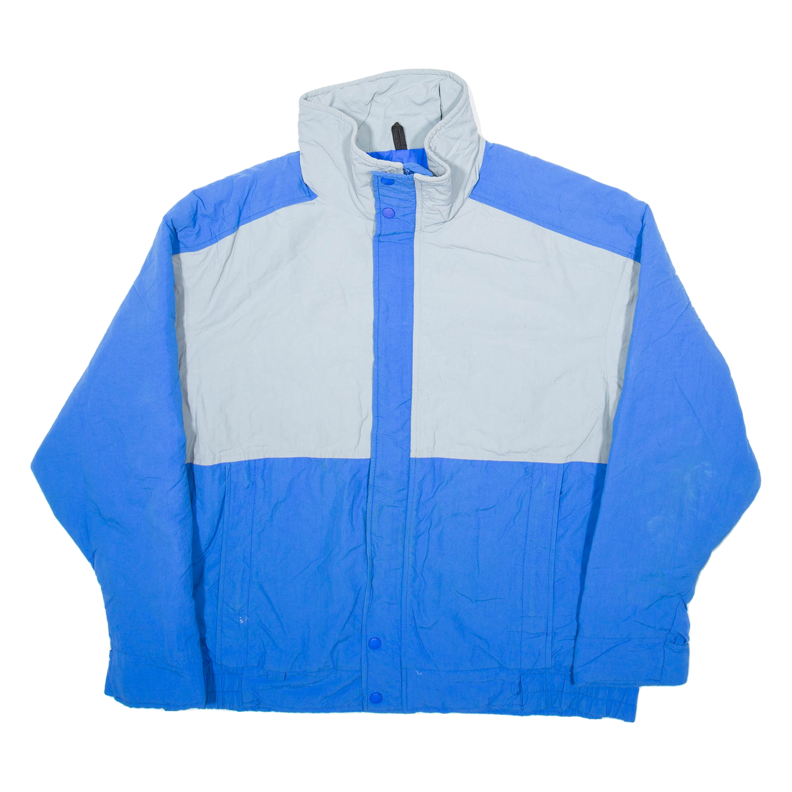 WOOLRICH Mens Raincoat Blue Nylon Colourblock L Refurbished - N/A refurbished available on Cerqular