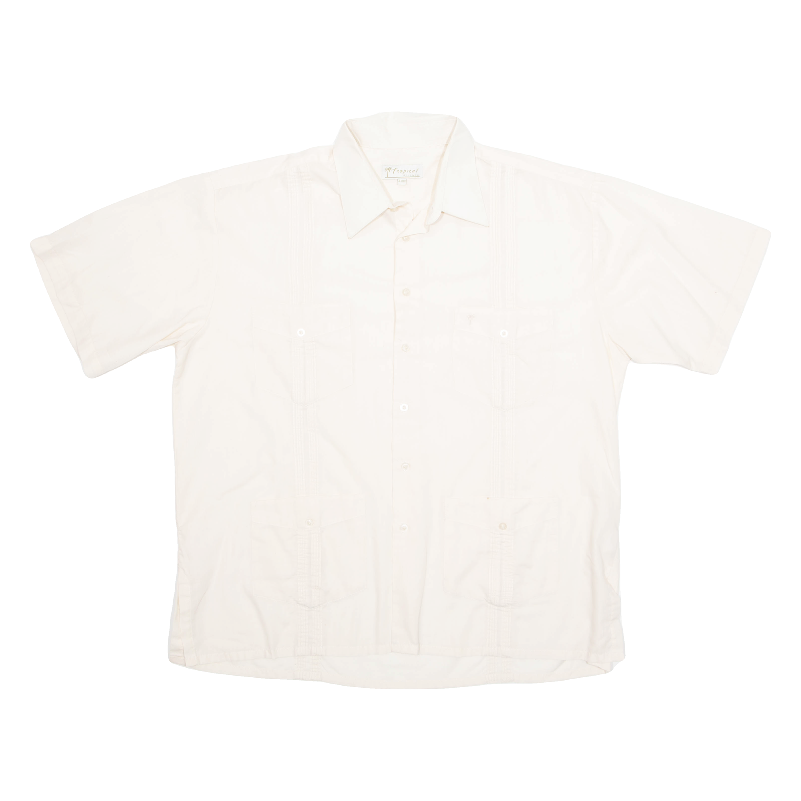 TROPICAL Mens Plain Shirt Cream XL Refurbished - N/A refurbished available on Cerqular