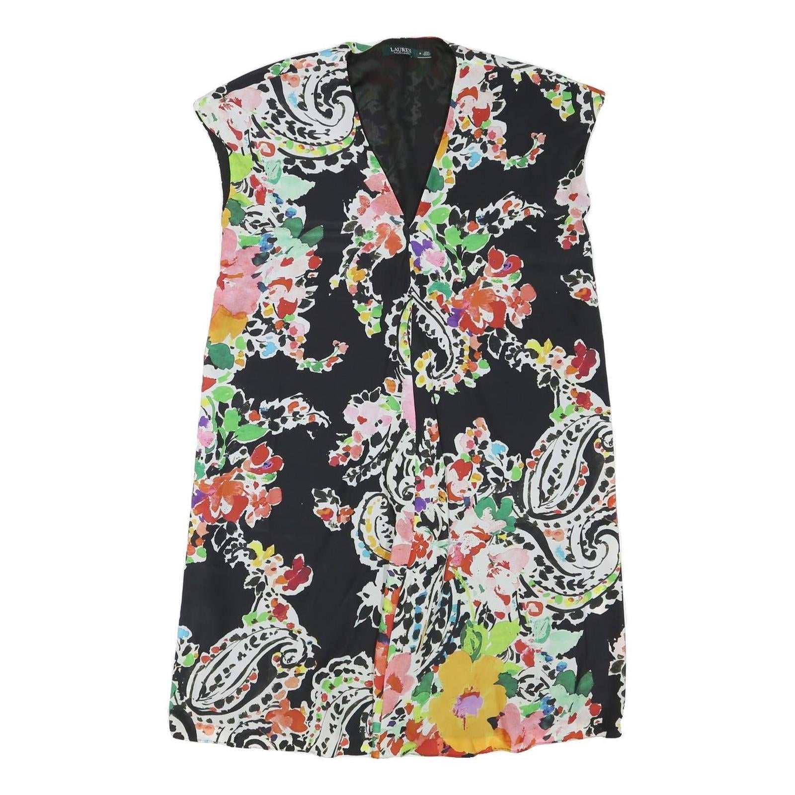 LAUREN RALPH LAUREN Womens Black Floral Paisley Day Dress Polyester Blend UK 8 Refurbished - N/A refurbished available on Cerqular
