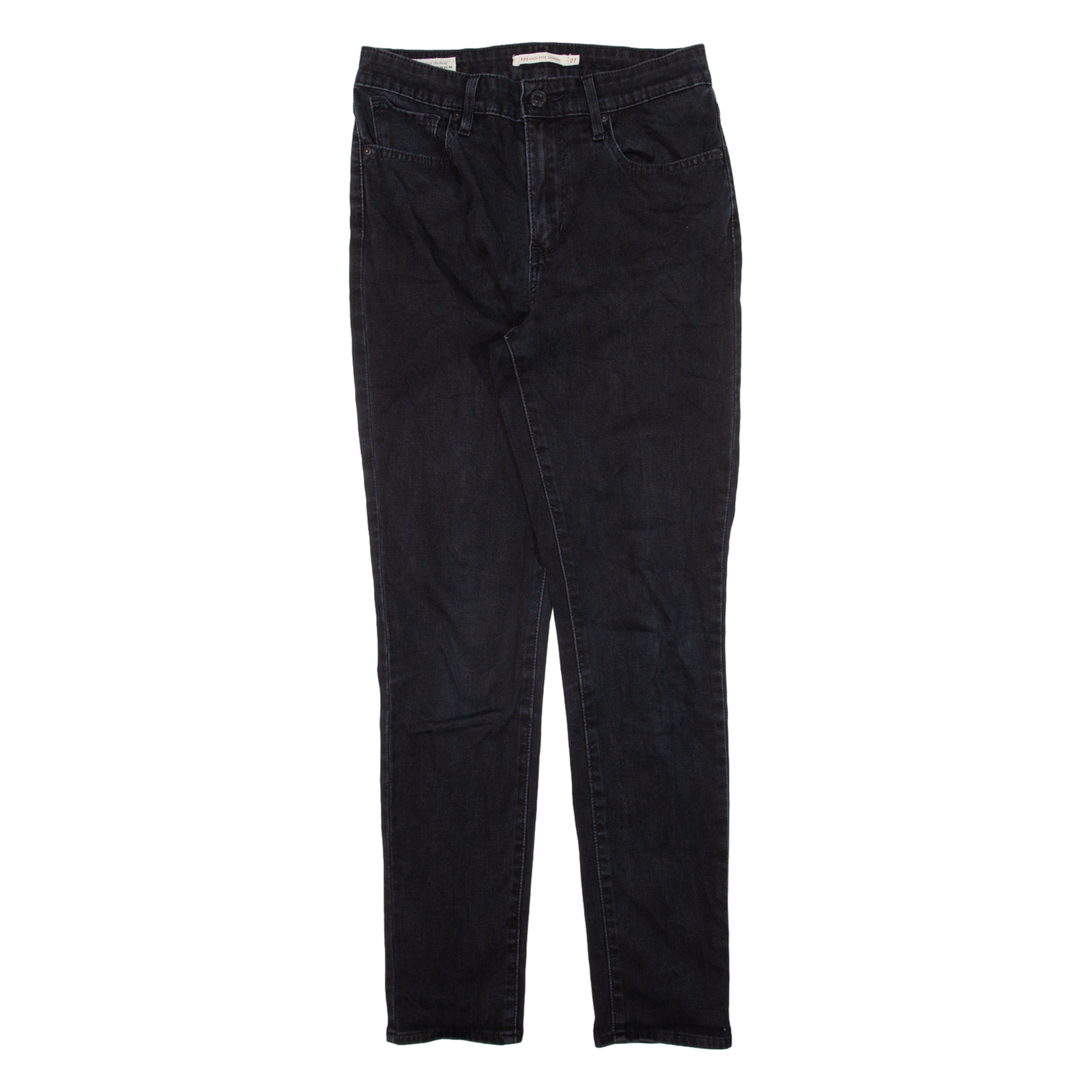 LEVI'S 721 BIG E High Rise Womens Jeans Black Slim Skinny W27 L28 Refurbished - N/A refurbished available on Cerqular