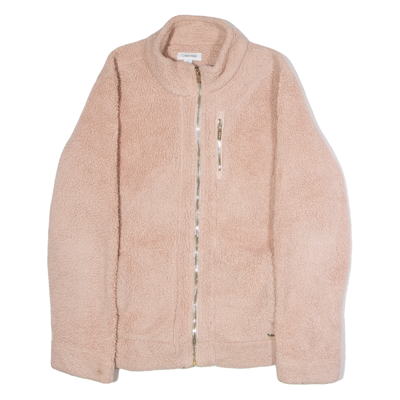 CALVIN KLEIN Womens Fleece Jacket Pink L Refurbished - N/A refurbished available on Cerqular