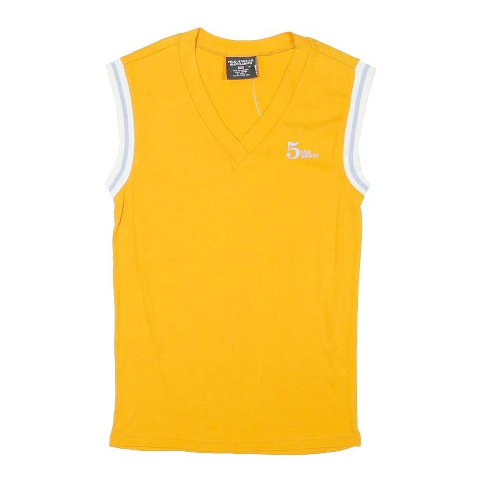 RALPH LAUREN POLO JEANS COMPANY Womens Yellow Sleeveless V-Neck T-Shirt M Refurbished - N/A refurbished available on Cerqular