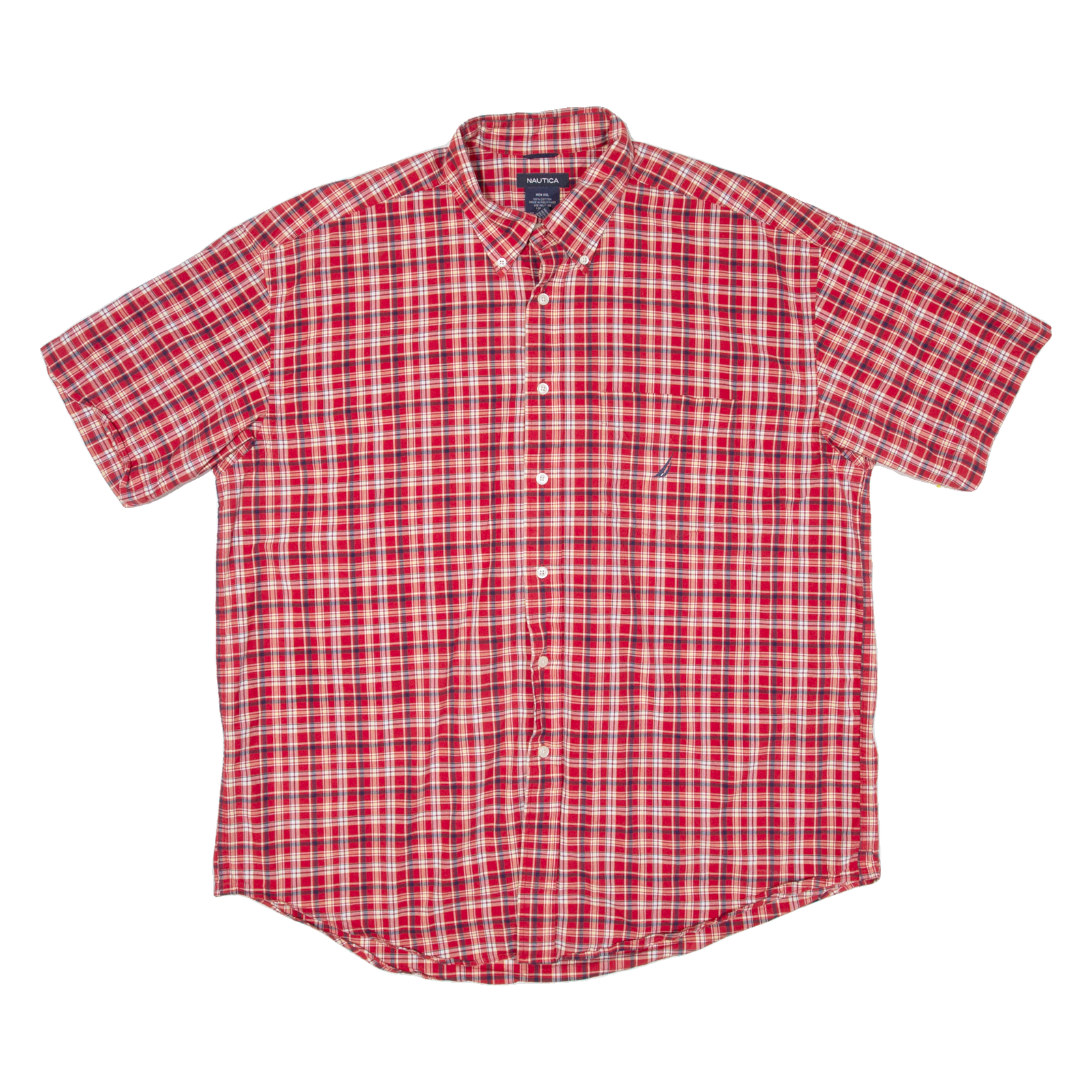 NAUTICA Mens Shirt Red Check 2XL Refurbished - N/A refurbished available on Cerqular