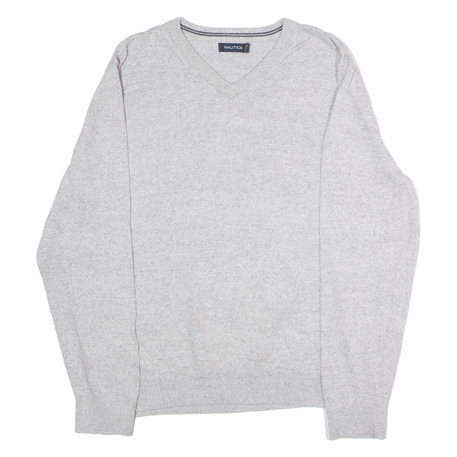 NAUTICA Mens Jumper Grey V-Neck Tight Knit M Refurbished - N/A refurbished available on Cerqular