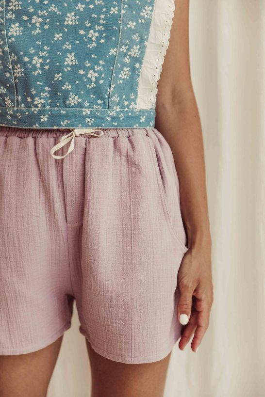 Organic cotton women shorts - Lavender Refurbished - N/A (Note: This brand may not be well-known globally refurbished available on Cerqular