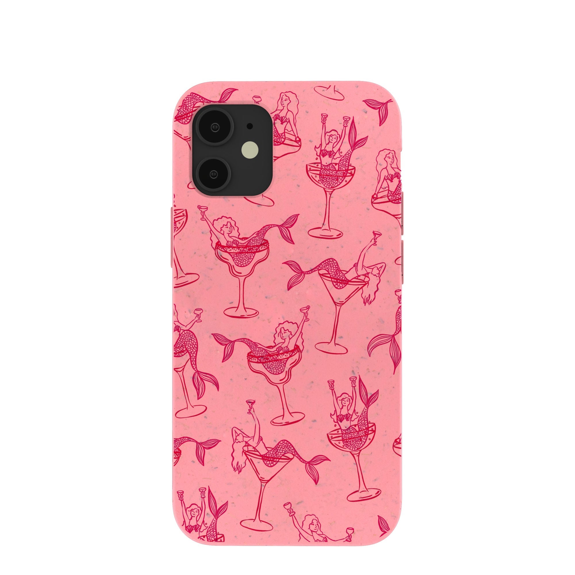 Bubblegum Pink Mermaid Cocktail iPhone 12 Mini Case Refurbished - Pela Case refurbished available on Cerqular