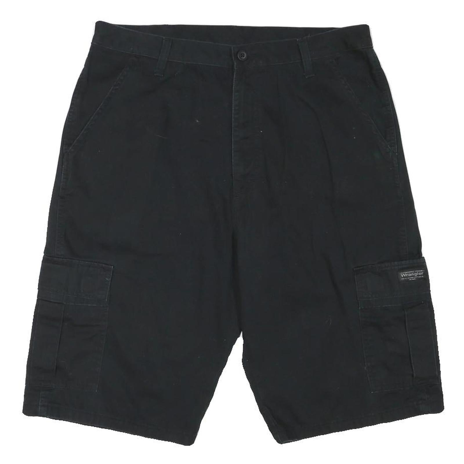 WRANGLER Mens Black Cargo Shorts XL W36 Cotton Blend Casual Pockets Refurbished - N/A refurbished available on Cerqular