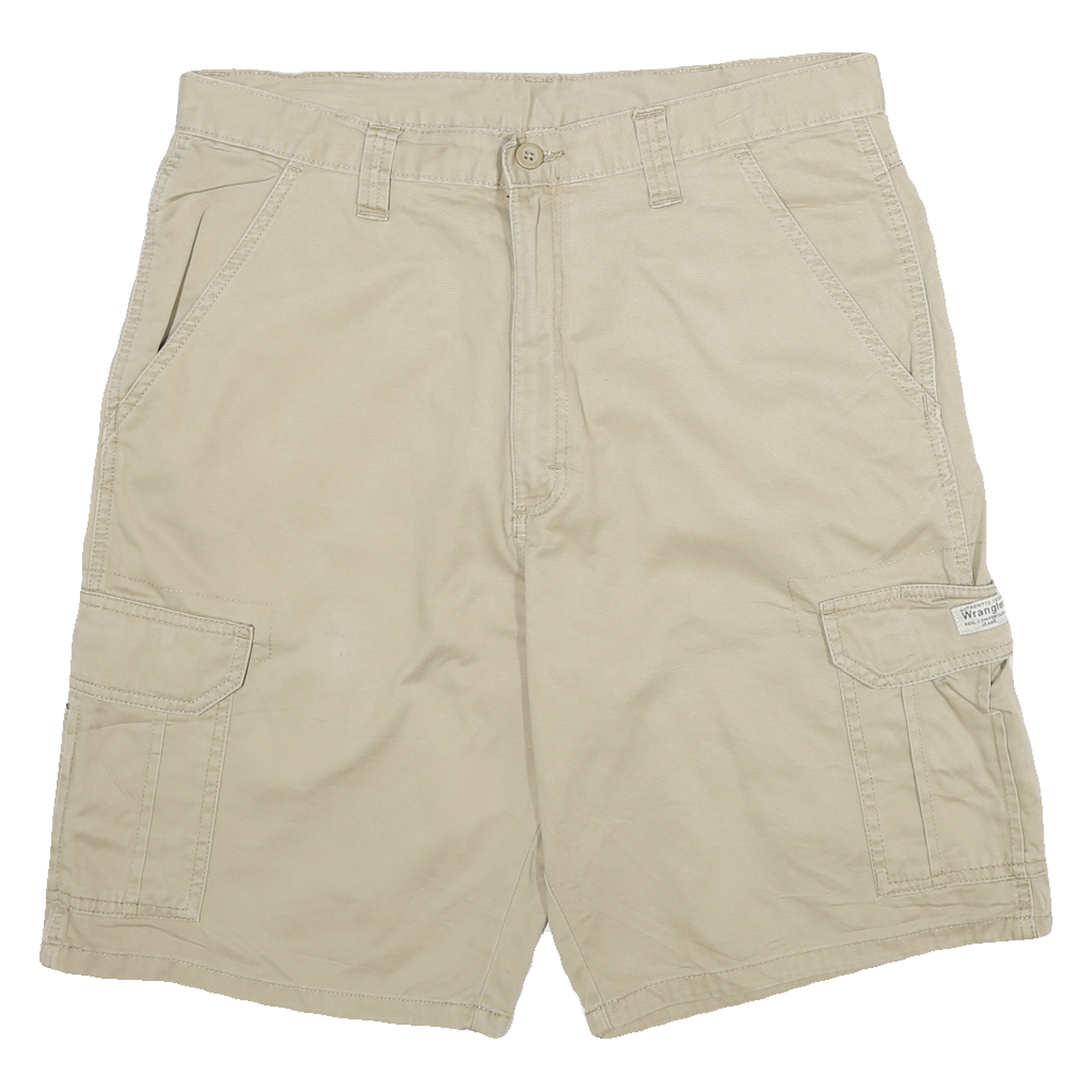 WRANGLER Mens Beige Cargo Cotton Shorts XL W34 Comfortable Casual Fit Refurbished - N/A refurbished available on Cerqular