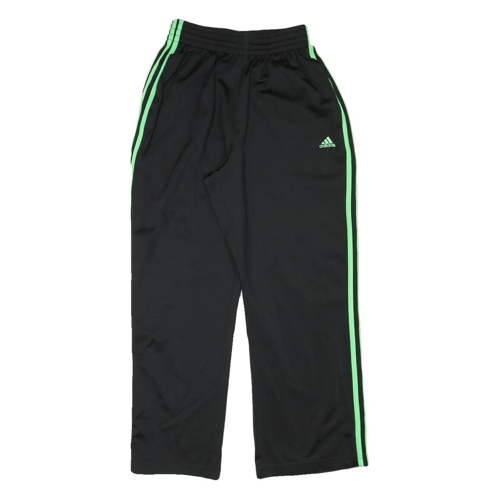 ADIDAS Mens Joggers Black & Green Slim Tapered S W24 L27 Athletic Track Pants Refurbished - N/A refurbished available on Cerqular