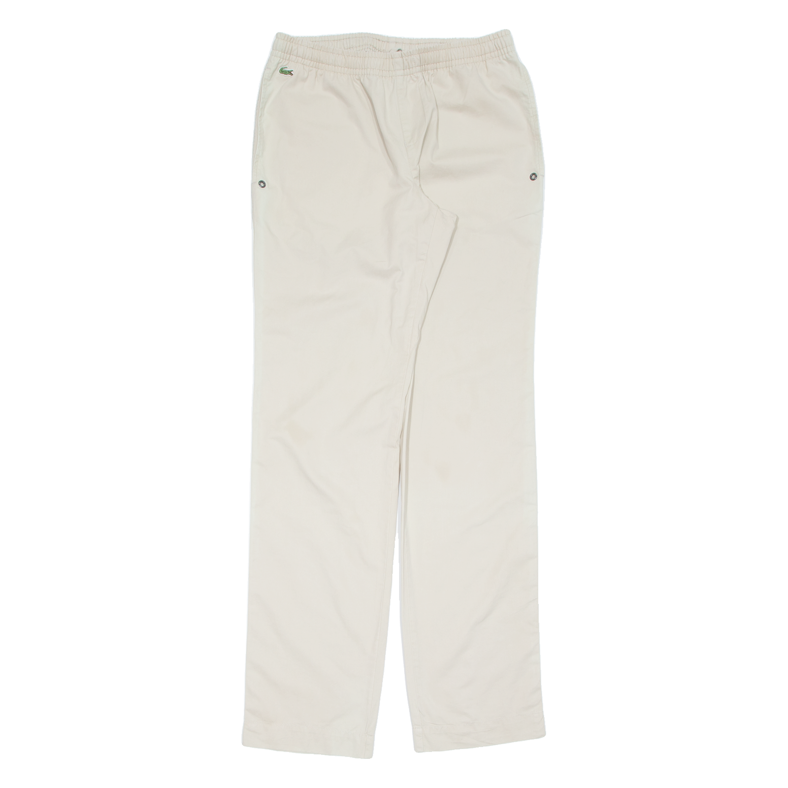 LACOSTE Womens Track Pants Beige Straight M W28 L34 Refurbished - N/A refurbished available on Cerqular