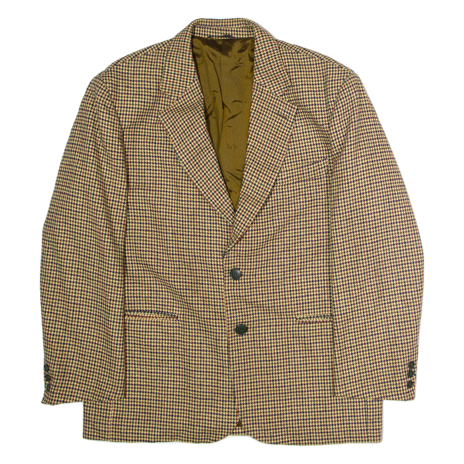HURRAH Mens Blazer Jacket Beige Wool Houndstooth XL Refurbished - N/A refurbished available on Cerqular