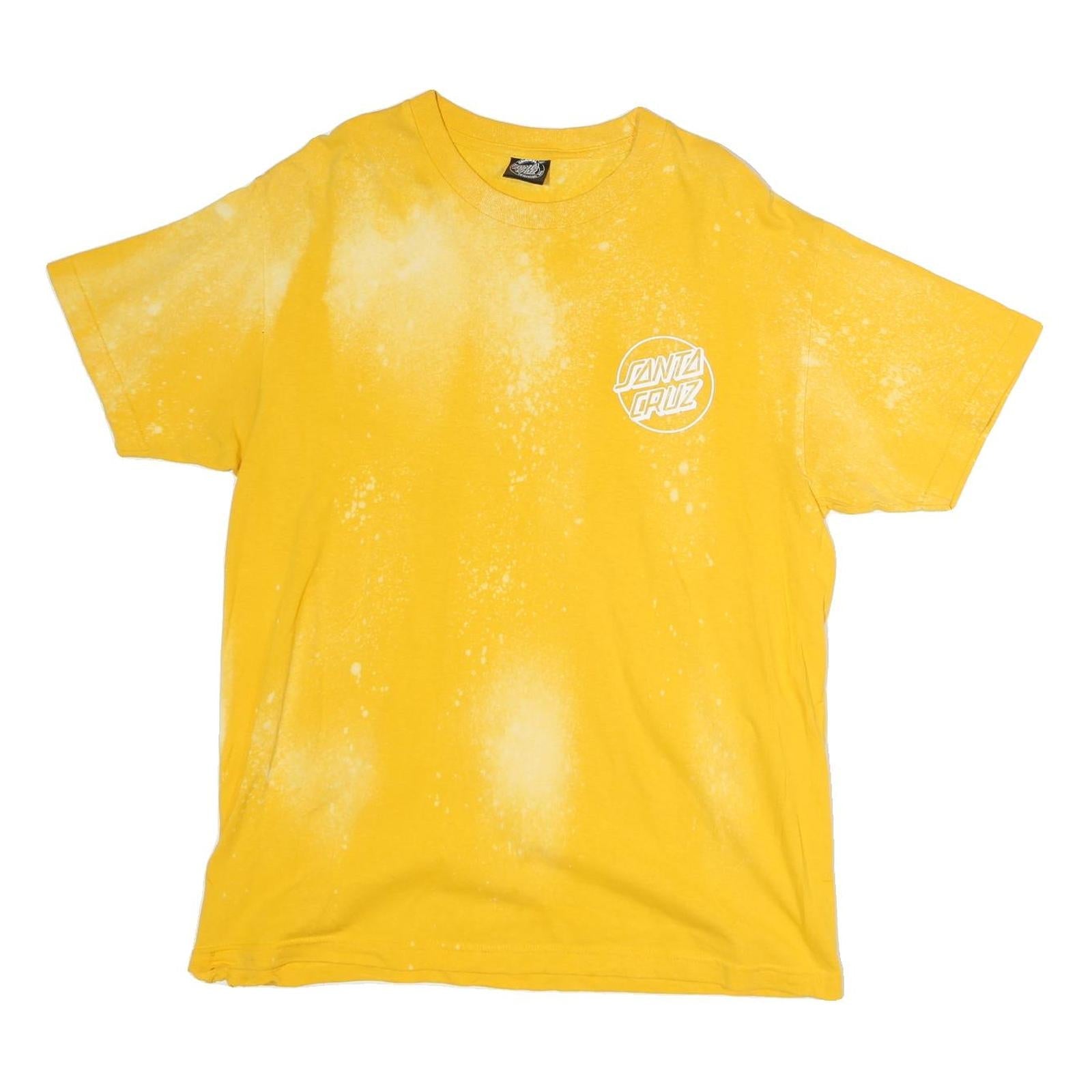 SANTA CRUZ Mens Yellow L Graphic T-Shirt Short Sleeve Crew Neck Cotton Casual Refurbished - N/A refurbished available on Cerqular