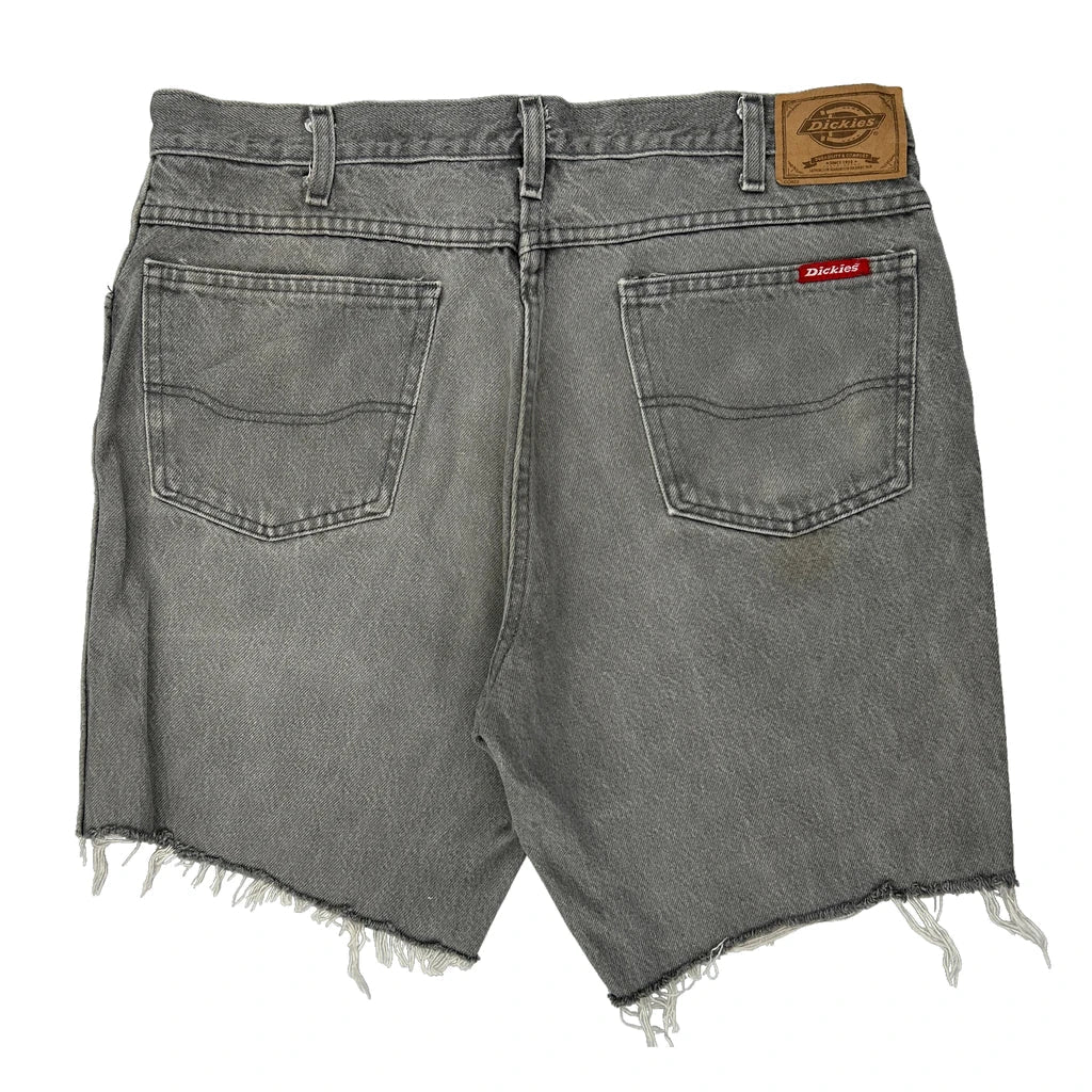 Dickies Denim Shorts - 36W 10L Grey Cotton Refurbished - Thrifted (note: this is a term often used to describe second- refurbished available on Cerqular