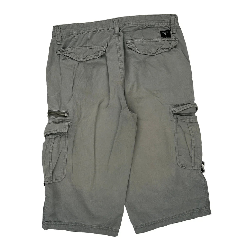Buy Guess Cargo Shorts - 31W 16L Grey Cotton Refurbished - $28.13 Guess Cargo Shorts - 31W 16L Grey Cotton Refurbished - Thrifted (note: this is a term often used to describe second- refurbished available on Cerqular