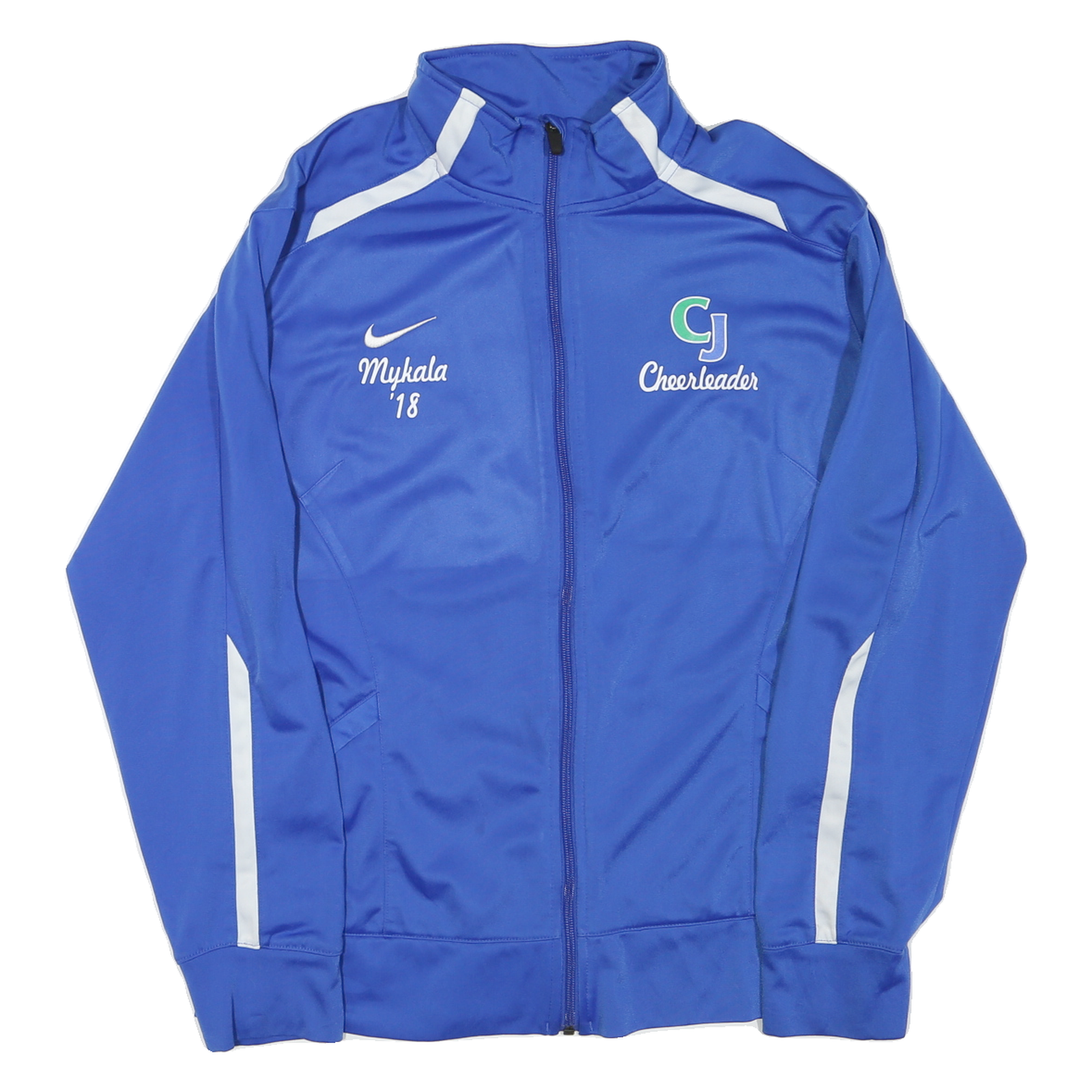 NIKE Mens Blue CJ Cheerleader Sports Jacket L Polyester Blend Zip Plain Refurbished - N/A refurbished available on Cerqular
