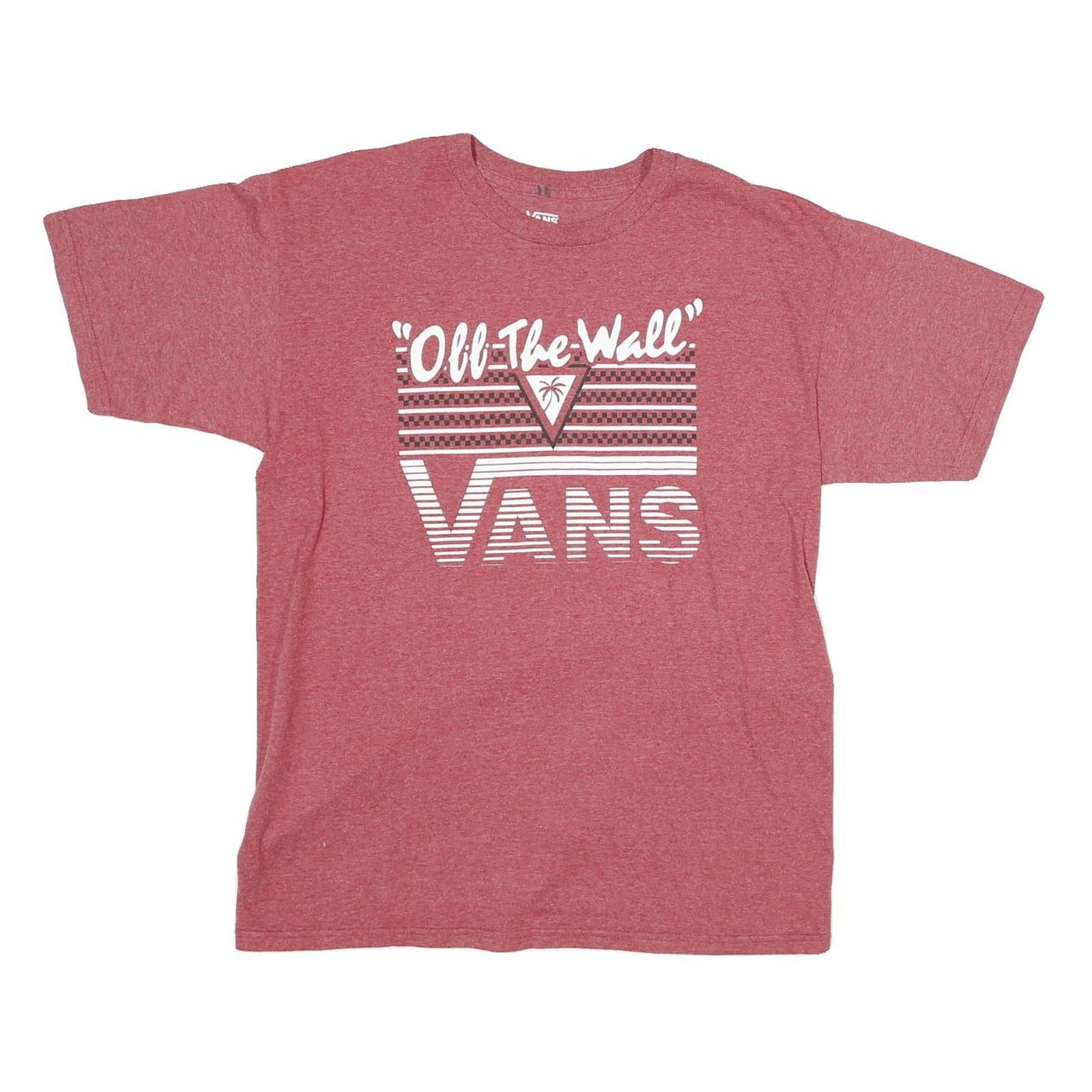 VANS Mens Red Graphic T-Shirt M Short Sleeve Crew Neck Off The Wall Print Refurbished - N/A refurbished available on Cerqular