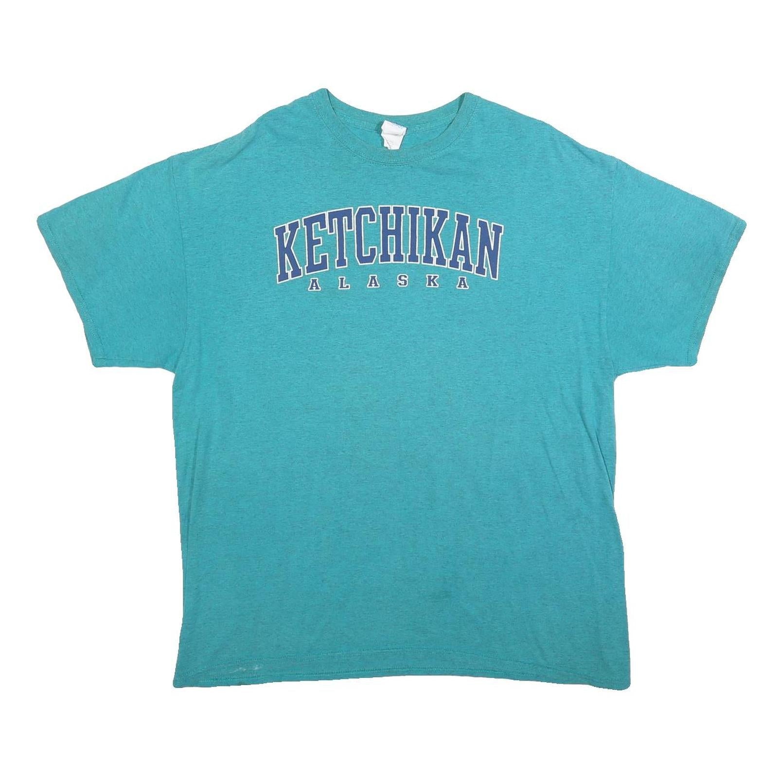 GILDAN Mens Blue Ketchikan Alaska Graphic T-Shirt XL Short Sleeve Crew Neck Refurbished - N/A refurbished available on Cerqular