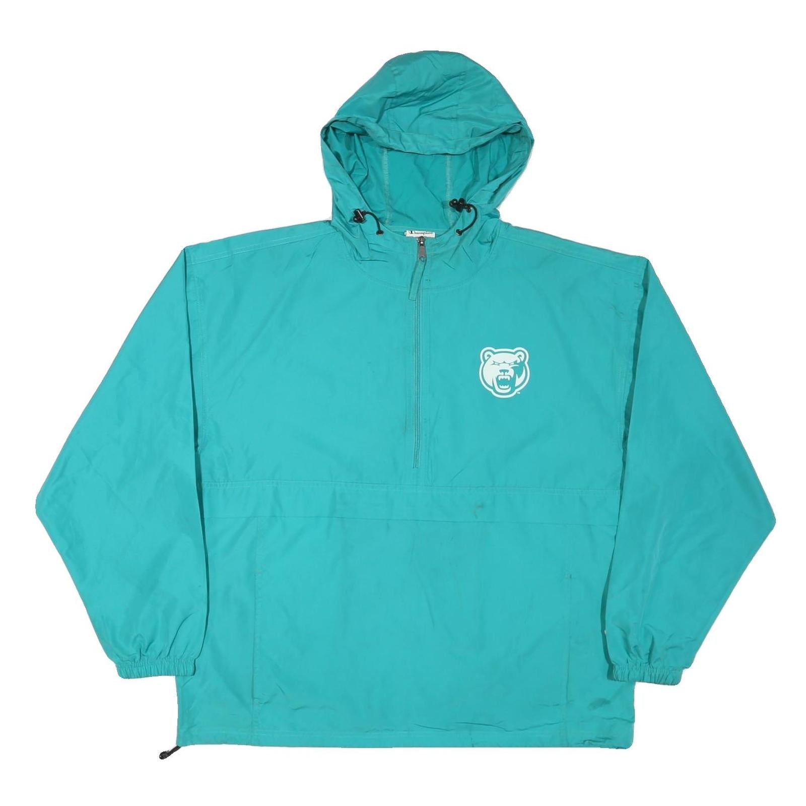 CHAMPION Mens Blue Green Hooded Nylon Jacket XL Windbreaker Zip Lightweight Refurbished - N/A refurbished available on Cerqular