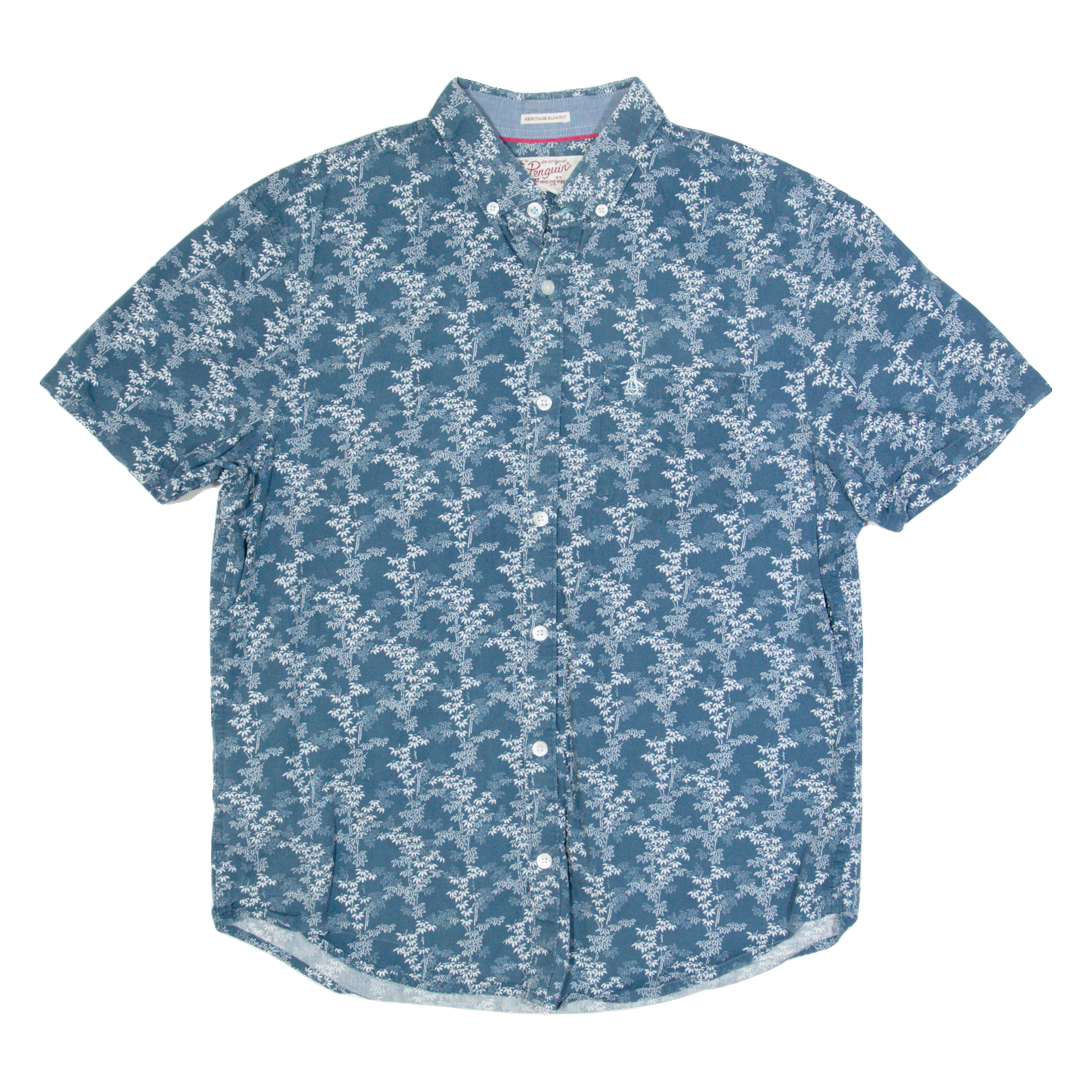ORIGINAL PENGUIN Heritage Slim Fit Mens Shirt Blue Floral M Refurbished - N/A refurbished available on Cerqular