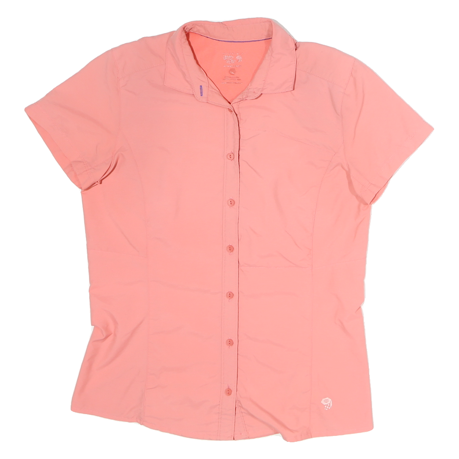HARD WEAR Womens Pink Plain Shirt M Casual Lightweight Polyester Button Down Refurbished - N/A refurbished available on Cerqular