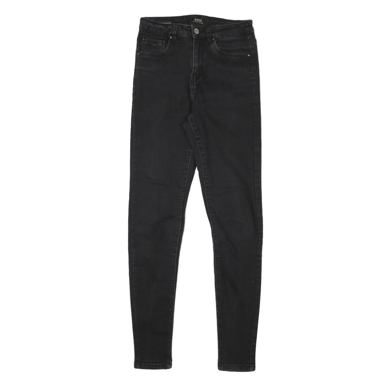 DIESEL Womens Black Slim Skinny Denim Jeans Cotton Blend W24 L28 Zip Refurbished - N/A refurbished available on Cerqular