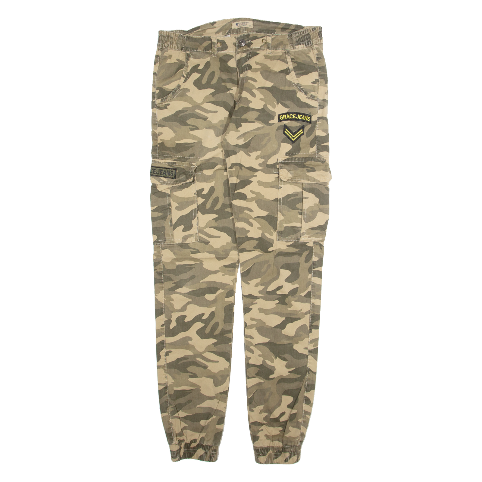 ERGET Cargo Camo Mens Trousers Green Slim Tapered W30 L30 Refurbished - N/A refurbished available on Cerqular