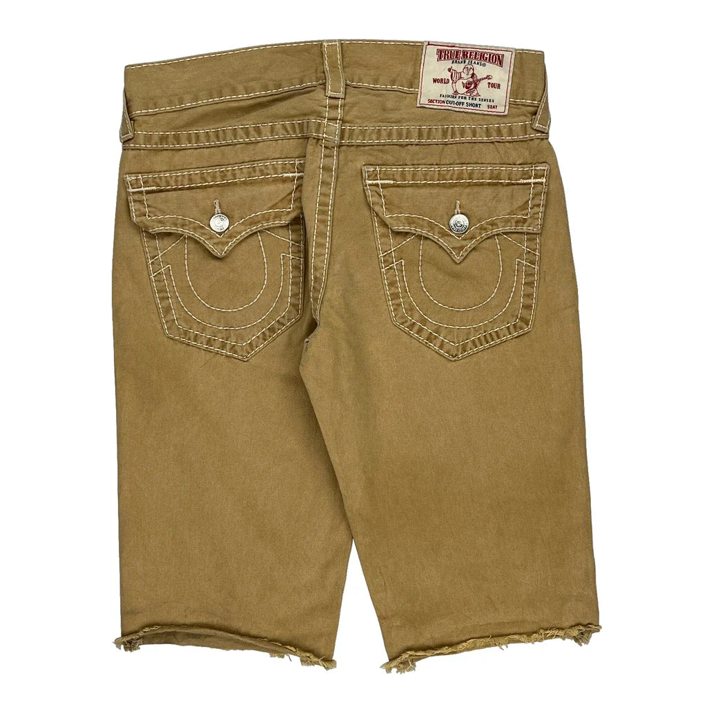 True Religion Denim Shorts - 34W 15L Brown Cotton Refurbished - Thrifted (note: this is a term often used to describe second- refurbished available on Cerqular