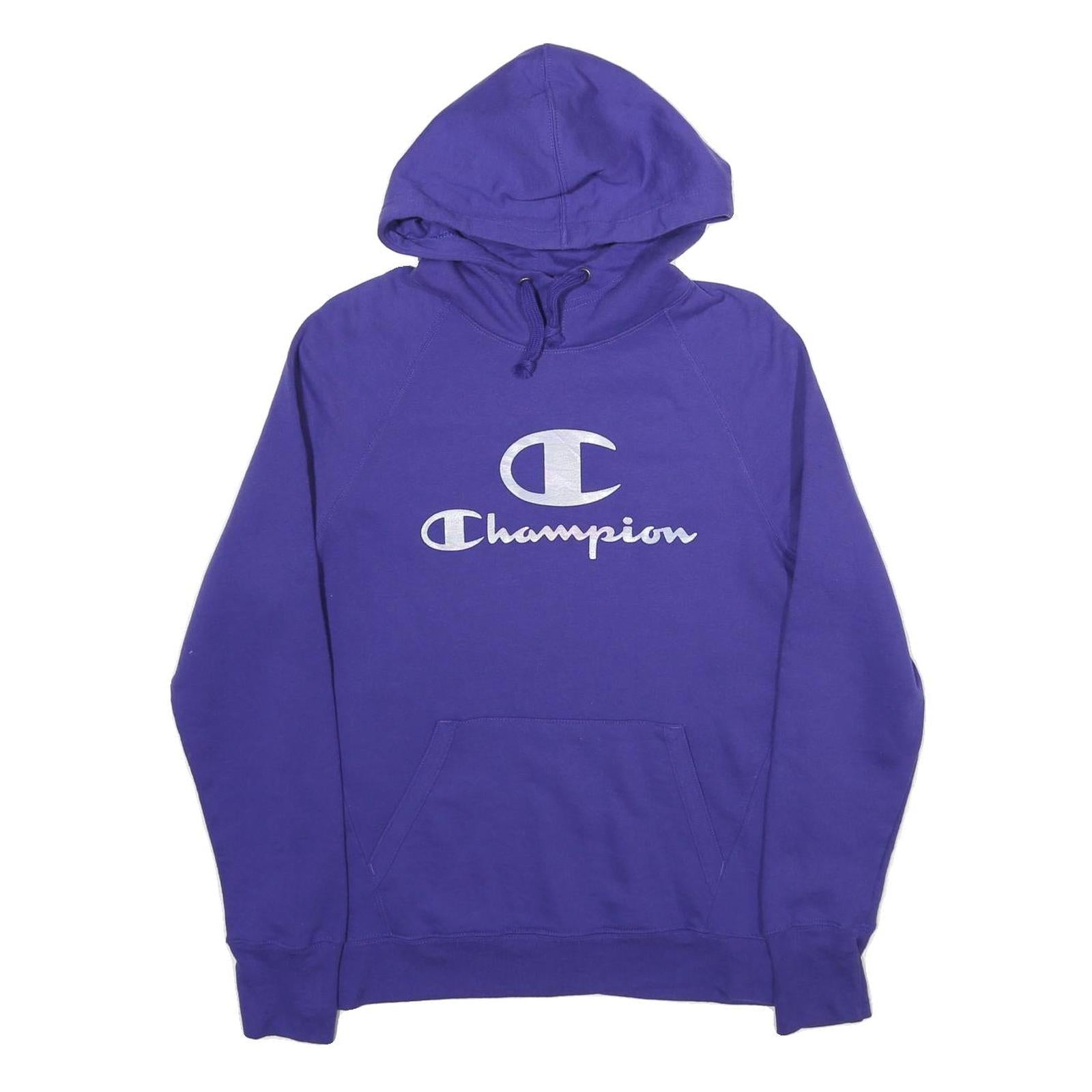 CHAMPION Womens Purple Hoodie M Classic Logo Pullover Sweatshirt Refurbished - N/A refurbished available on Cerqular