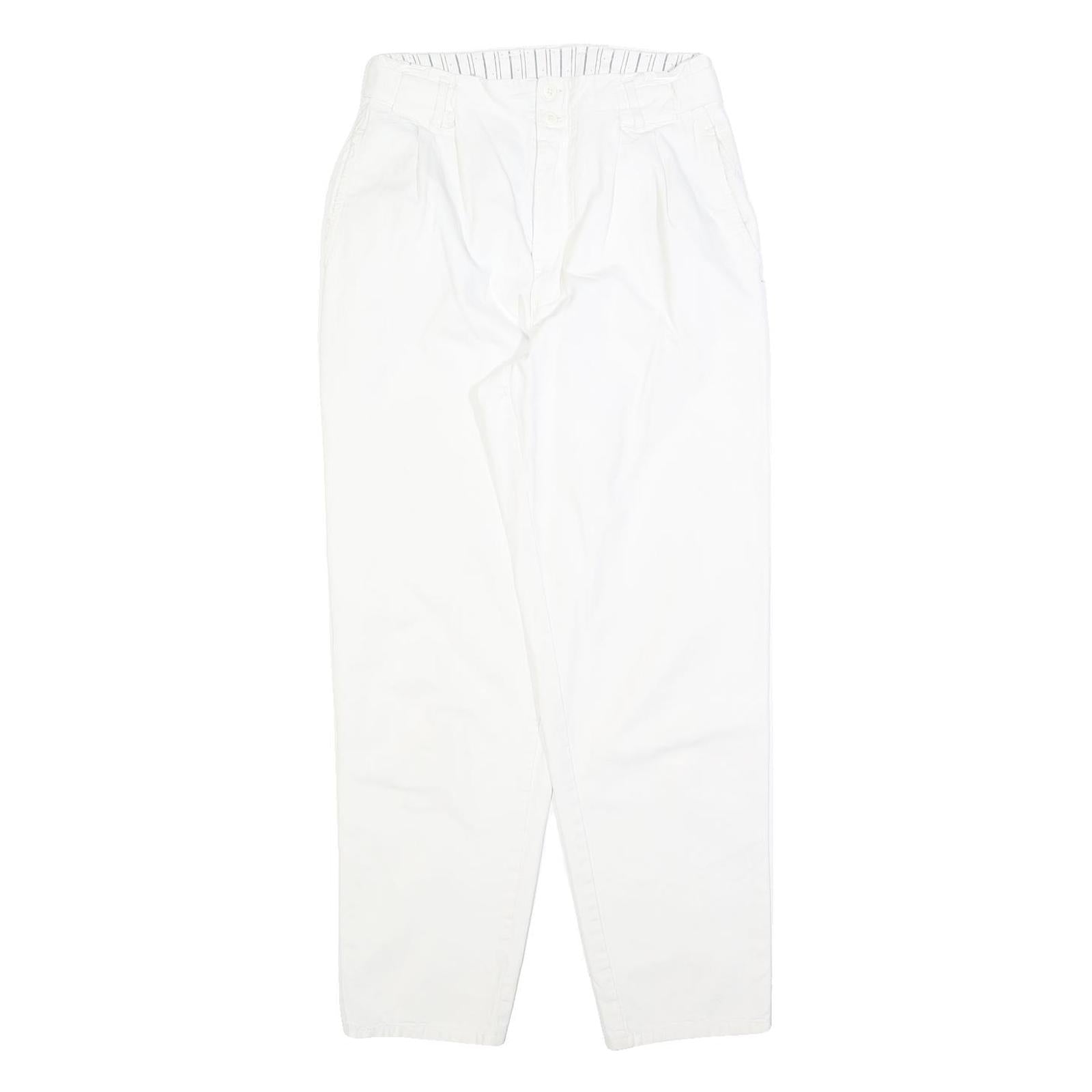 TARAZZIA Womens Cotton Blend White Regular Fit Straight Leg Trousers W28 L28 Refurbished - N/A refurbished available on Cerqular