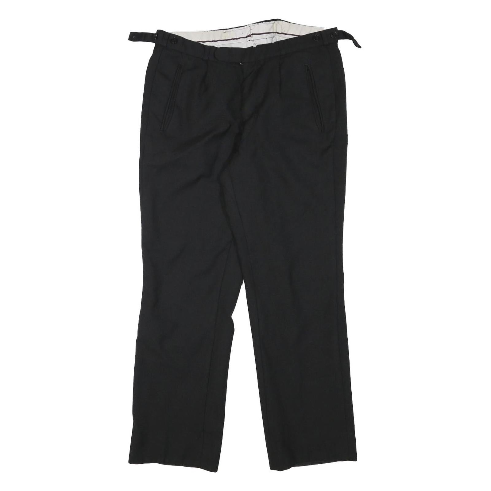 Mens Black Wool Blend Regular Fit Trousers W31 L27 Formal Workwear Zip Closure Refurbished - N/A refurbished available on Cerqular