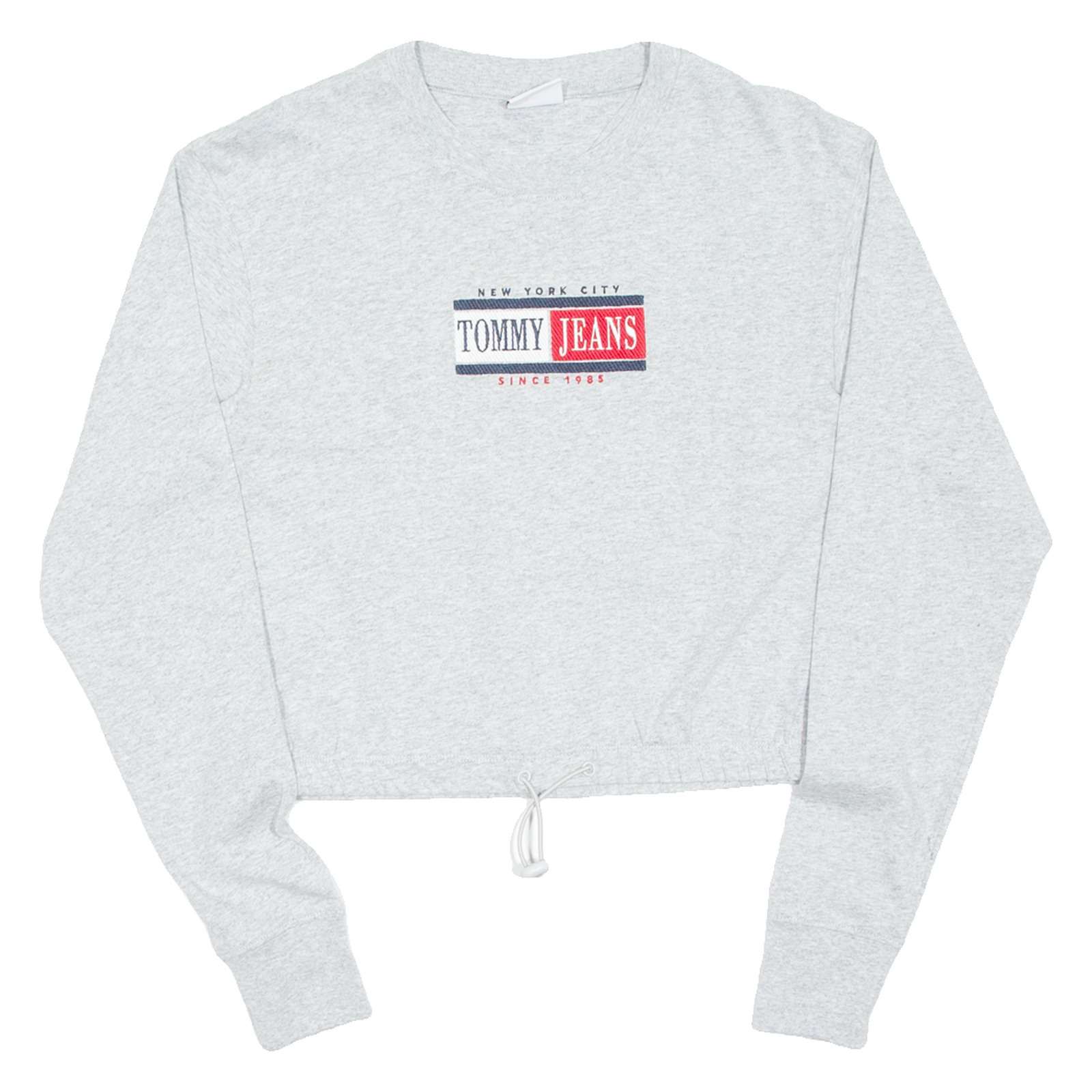 TOMMY JEANS Cropped Womens T-Shirt Grey Long Sleeve XS Refurbished - N/A refurbished available on Cerqular