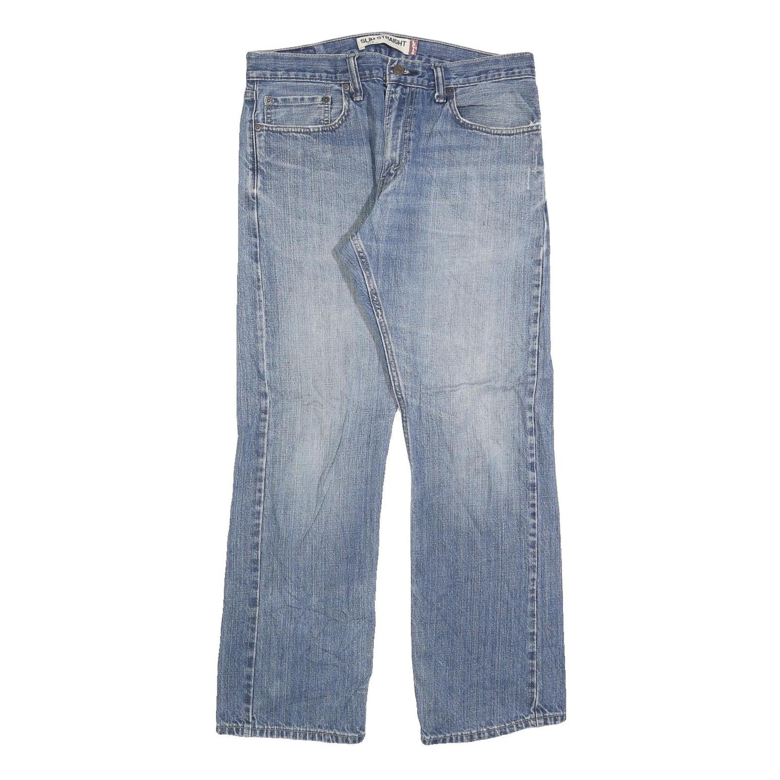 LEVI'S 514 Slim Mens Jeans Blue Slim Straight Denim Medium W33 L30 Classic Fit Refurbished - N/A refurbished available on Cerqular