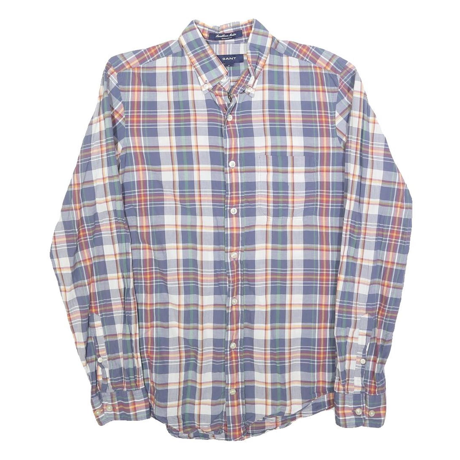 Buy GANT Mens Blue & Orange Check Shirt S Casual Button Down Cotton Blend Refurbished - $25.99 GANT Mens Blue & Orange Check Shirt S Casual Button Down Cotton Blend Refurbished - N/A refurbished available on Cerqular