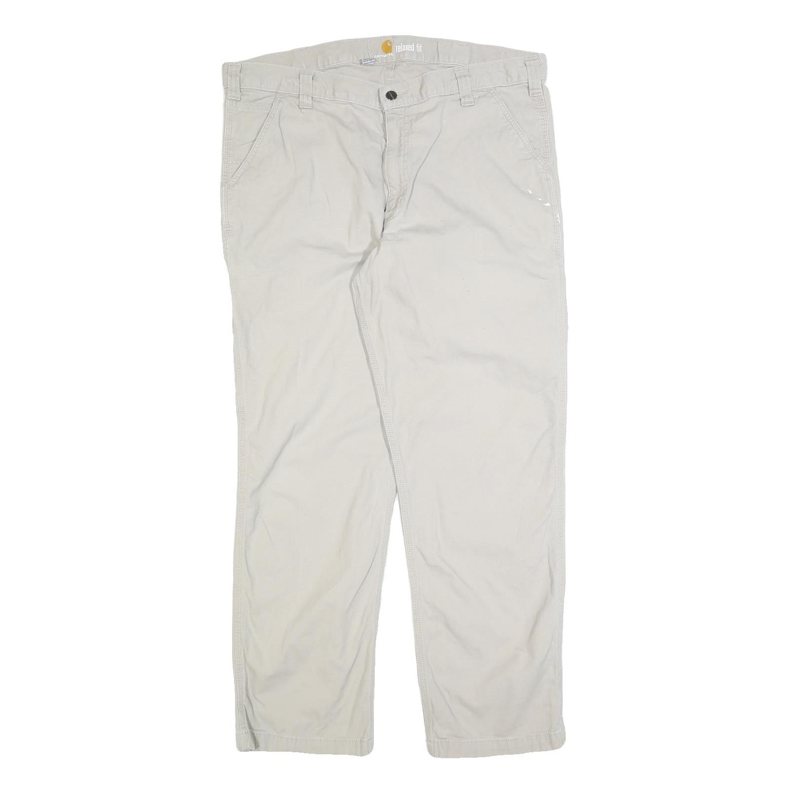 CARHARTT Mens Beige Relaxed Jeans Cotton Blend W38 L32 Workwear Zip Closure Refurbished - N/A refurbished available on Cerqular