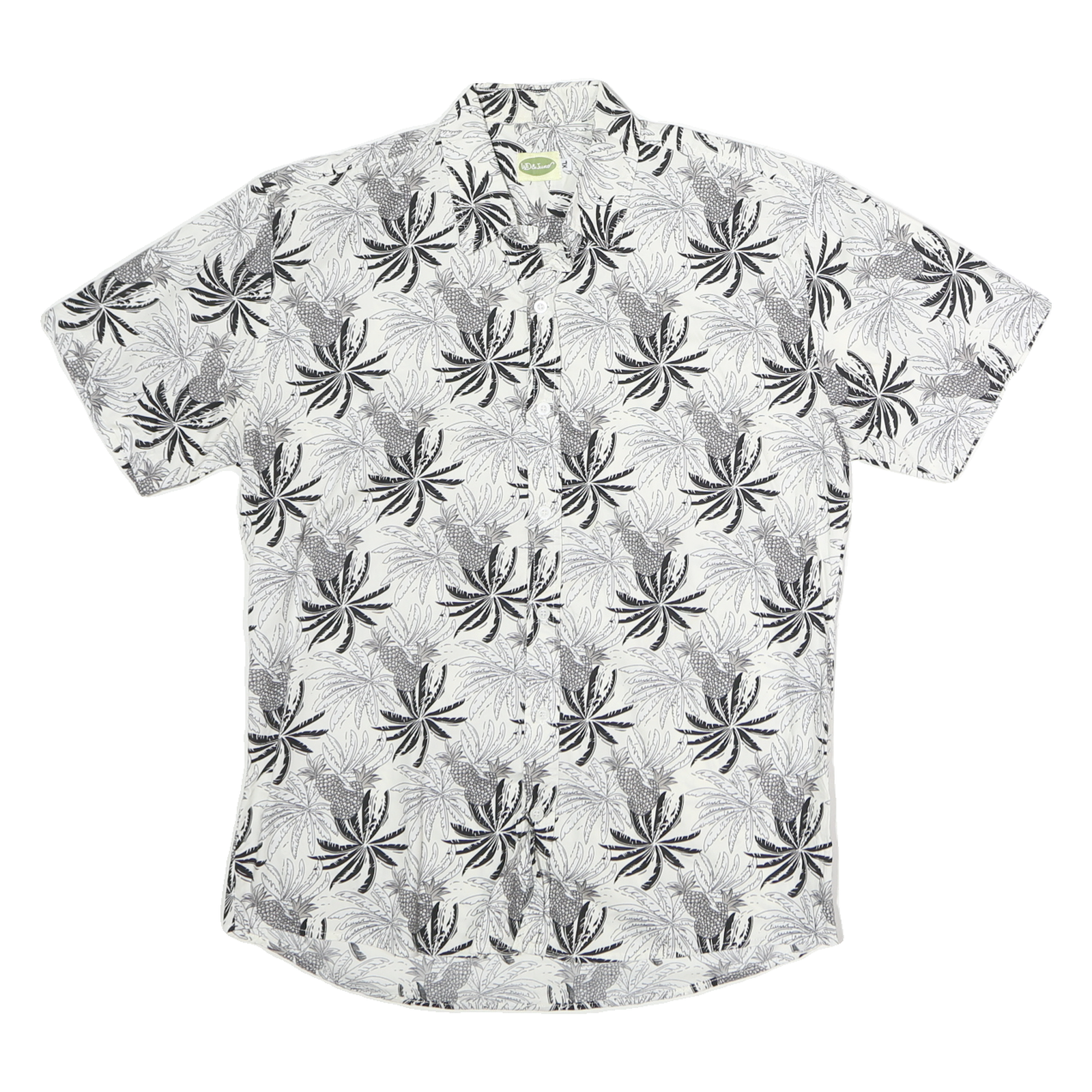 WD & JUNIOR Mens White & Black Pattern Cotton Shirt XL Casual Summer Short Refurbished - N/A refurbished available on Cerqular